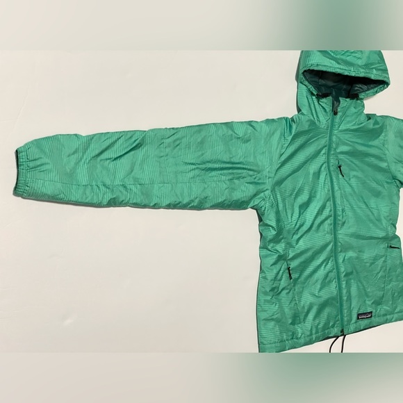 Patagonia Micro Puff Hooded Jacket Teal Green Grid 83986 outdoor small s - Picture 7 of 15
